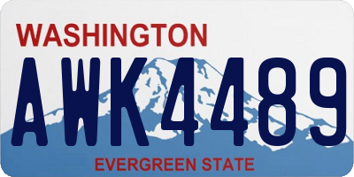 WA license plate AWK4489