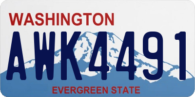 WA license plate AWK4491