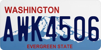 WA license plate AWK4506