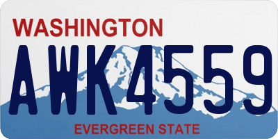 WA license plate AWK4559