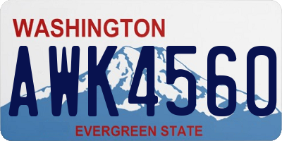 WA license plate AWK4560