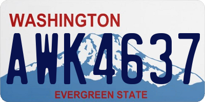WA license plate AWK4637