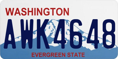WA license plate AWK4648