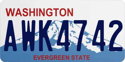 WA license plate AWK4742