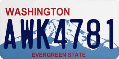 WA license plate AWK4781