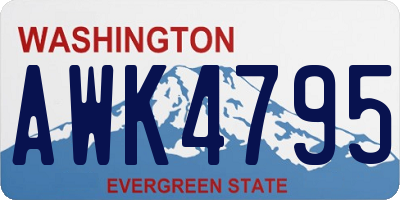 WA license plate AWK4795