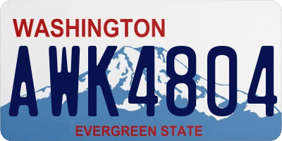 WA license plate AWK4804