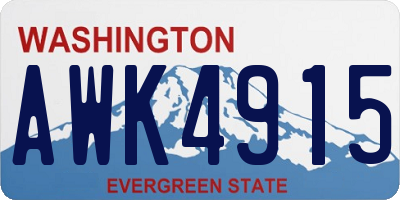 WA license plate AWK4915