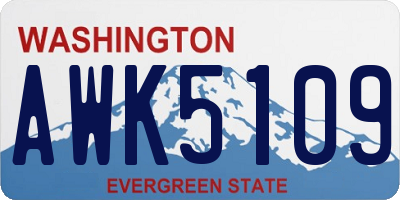 WA license plate AWK5109