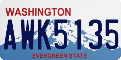 WA license plate AWK5135