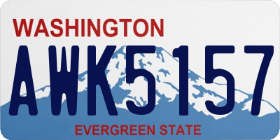 WA license plate AWK5157
