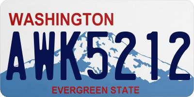 WA license plate AWK5212