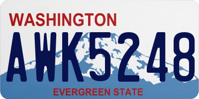 WA license plate AWK5248