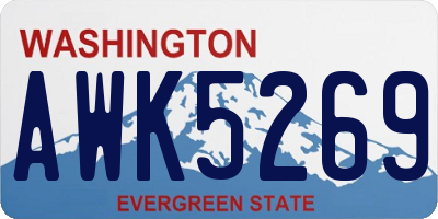 WA license plate AWK5269