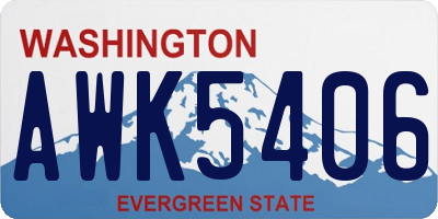 WA license plate AWK5406