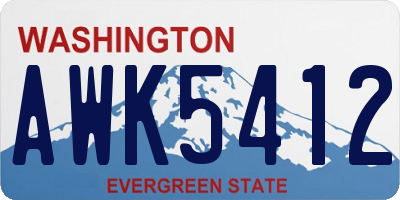 WA license plate AWK5412