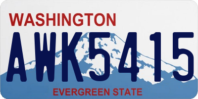 WA license plate AWK5415
