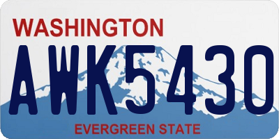 WA license plate AWK5430