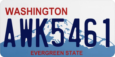 WA license plate AWK5461
