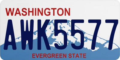 WA license plate AWK5577