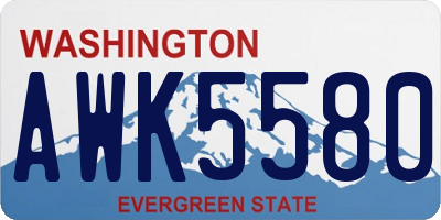 WA license plate AWK5580