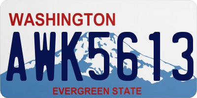 WA license plate AWK5613