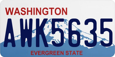 WA license plate AWK5635