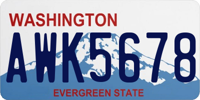 WA license plate AWK5678