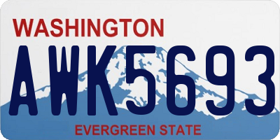 WA license plate AWK5693
