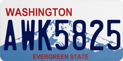 WA license plate AWK5825