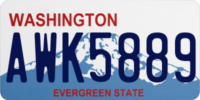 WA license plate AWK5889
