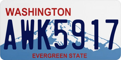 WA license plate AWK5917