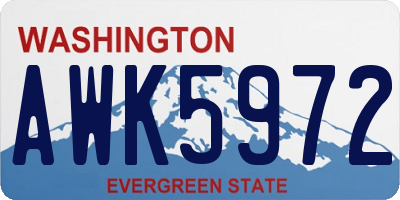 WA license plate AWK5972