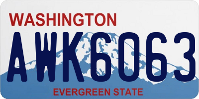 WA license plate AWK6063