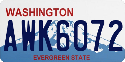 WA license plate AWK6072