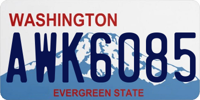 WA license plate AWK6085