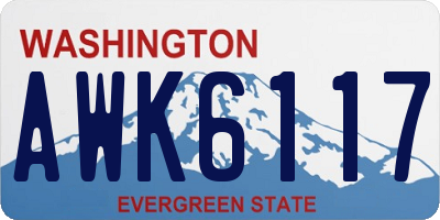 WA license plate AWK6117