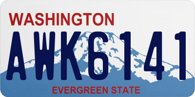 WA license plate AWK6141