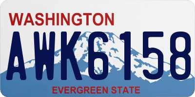WA license plate AWK6158