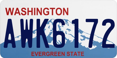 WA license plate AWK6172