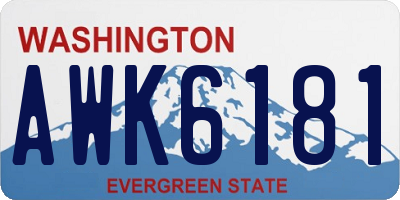WA license plate AWK6181