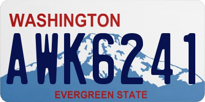 WA license plate AWK6241