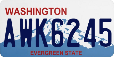 WA license plate AWK6245