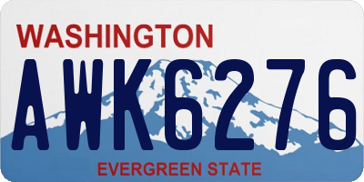 WA license plate AWK6276