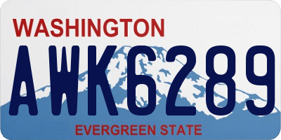 WA license plate AWK6289