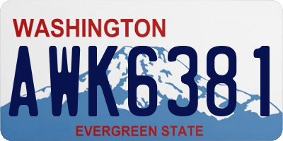 WA license plate AWK6381