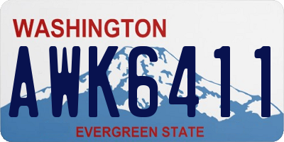 WA license plate AWK6411