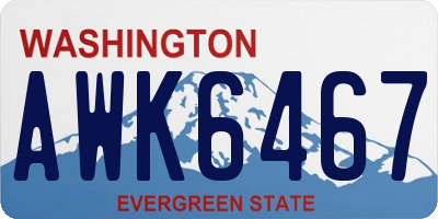 WA license plate AWK6467