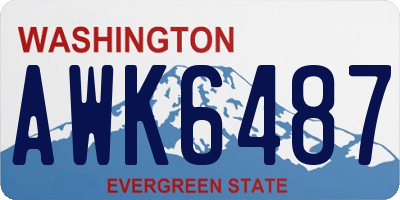 WA license plate AWK6487
