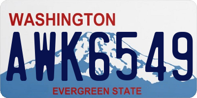 WA license plate AWK6549